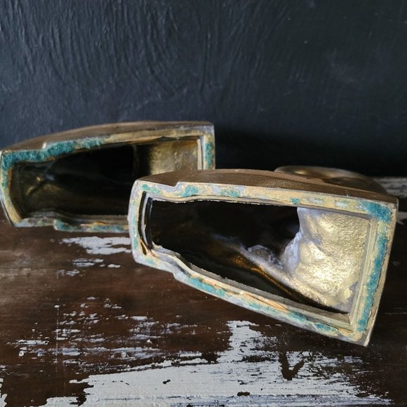 Vintage Art Deco Ram's Head Bookends, Art Deco Library Decor c. 1930s - Picture 8 of 11